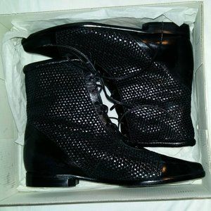 Vintage Castamer Black Leather Boots - 8.5 N